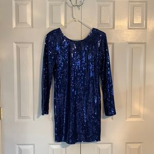 Venus- blue sequin mini dress